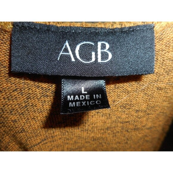 ABG Orange Brown Knit Sweater Size L Lightweight - Picture 2 of 6